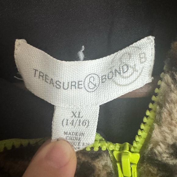 Treasure and Bond Girls Youth XL Leopard cheetah print Half Zip Sweater - Picture 6 of 9